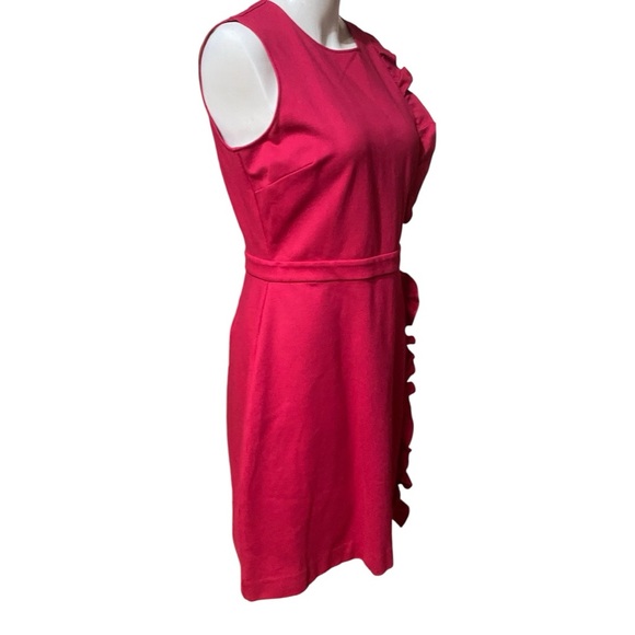 Brooks Brothers Ruffled Ponte Dress Size M Dark Pink - Picture 3 of 9